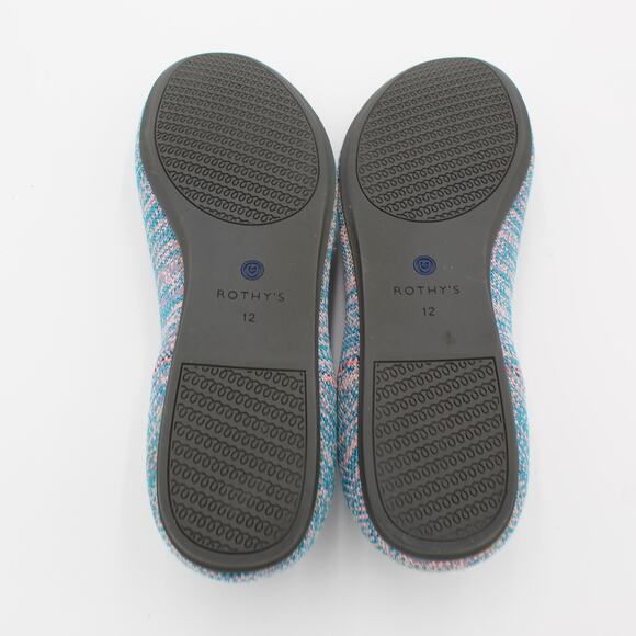 Rothys The Flat Womens Size 12 Blue Knit Slip On Ballet Comfort Shoe Limited - Picture 7 of 8